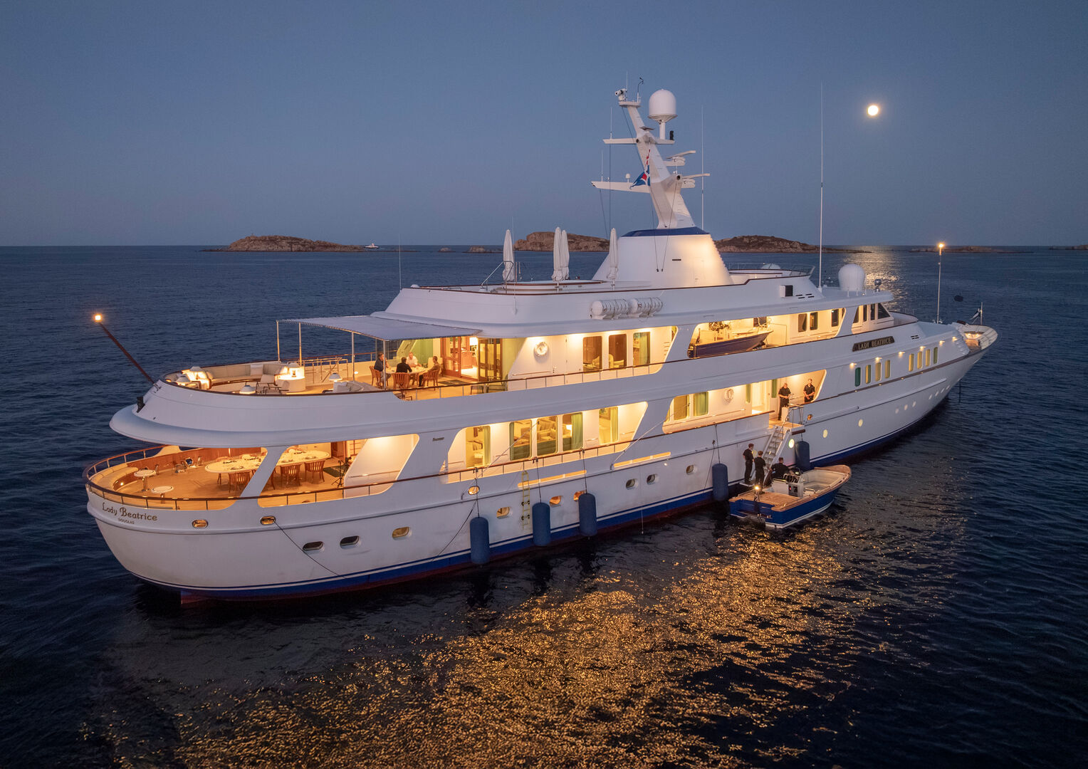 Lady Beatrice yacht anchored  