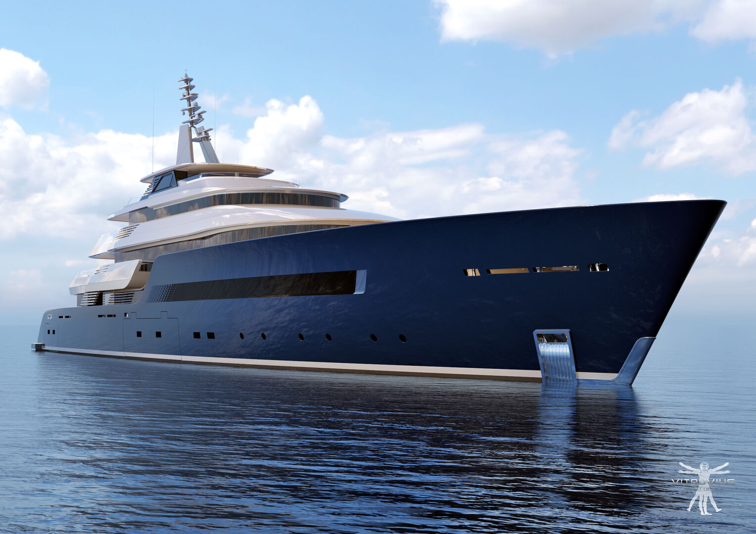 Vitruvius yacht concept for Turquoise by Vitruvius Yachts