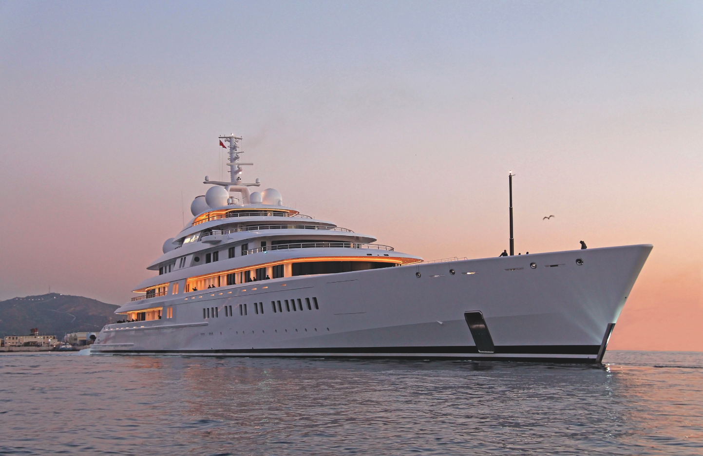 Azzam yacht anchored