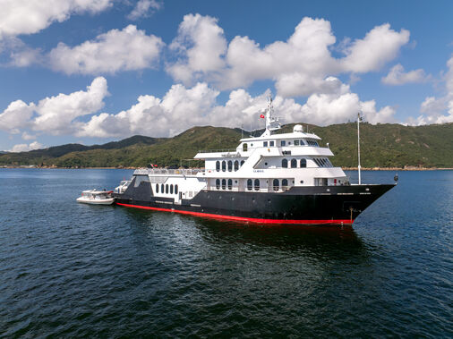 Global yacht anchored