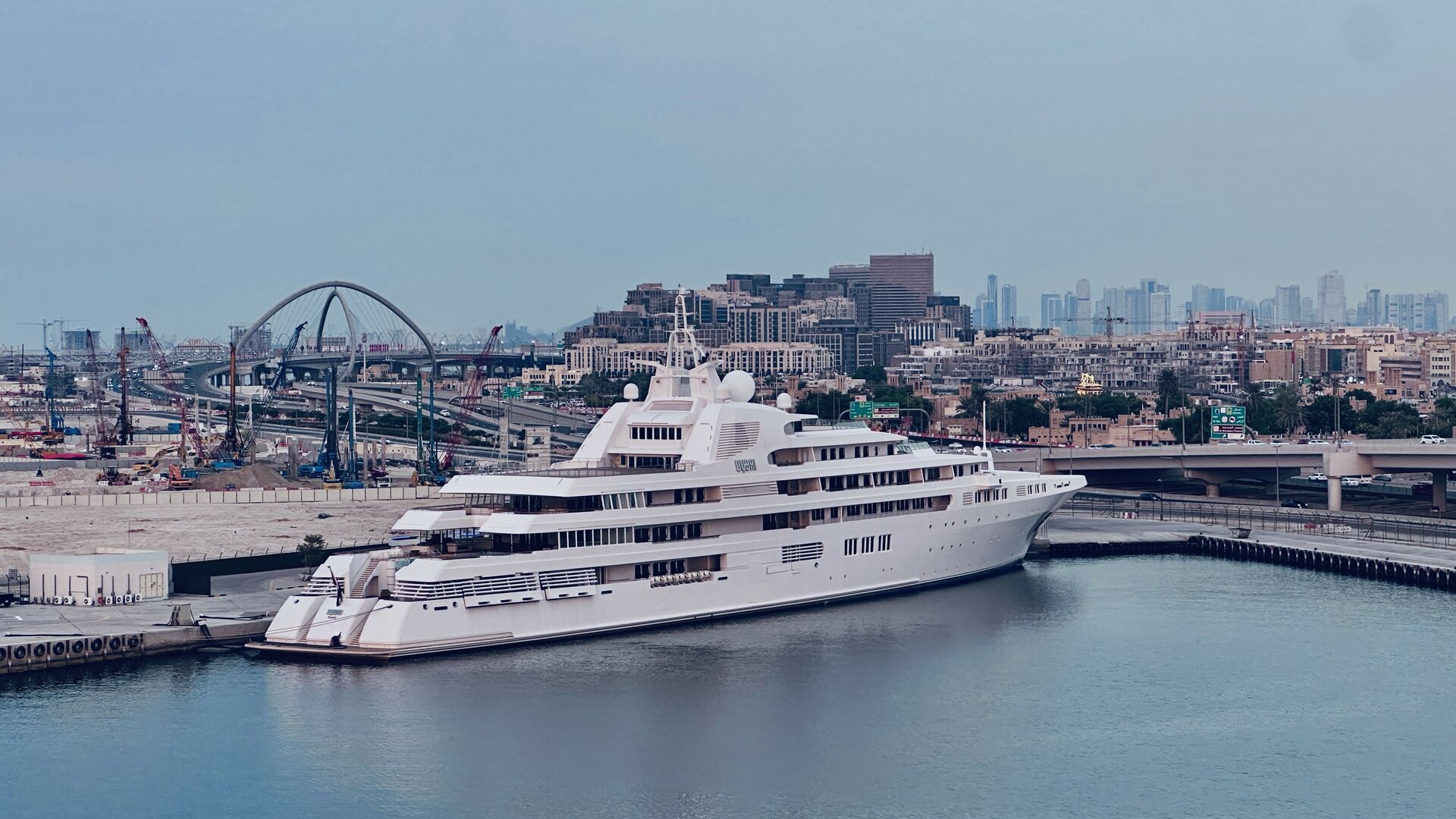 Dubai yacht docked in Dubai