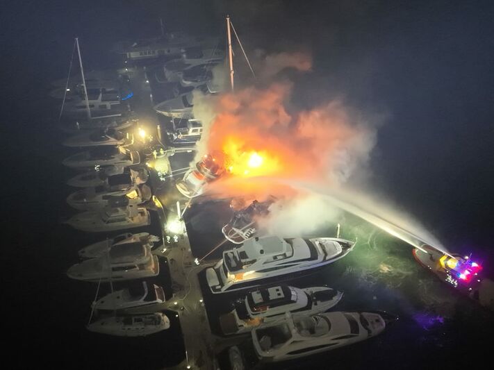 Article image for Three yachts sink and another badly damaged f...