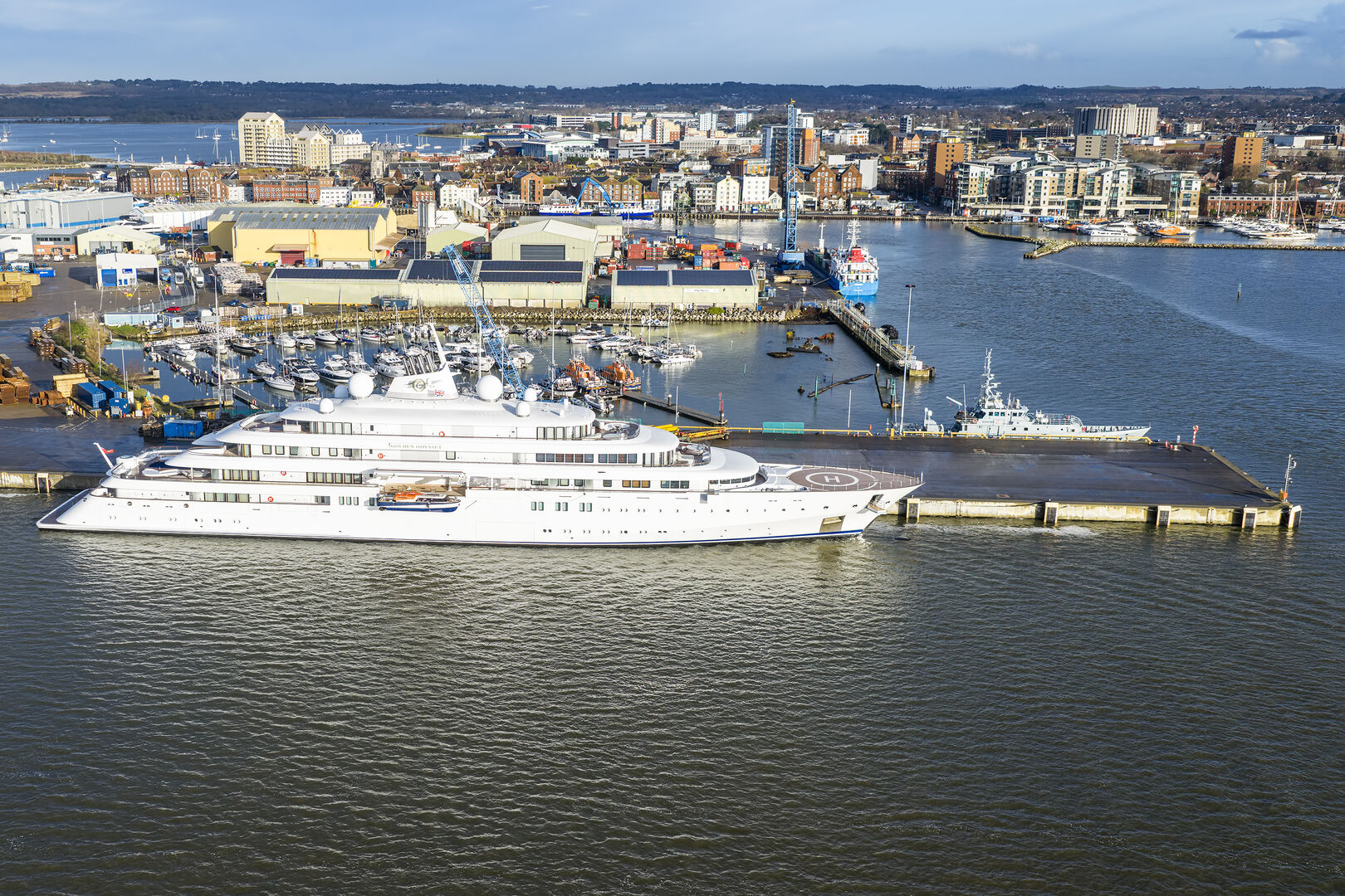 123m Lürssen superyacht Golden Odyssey in Poole