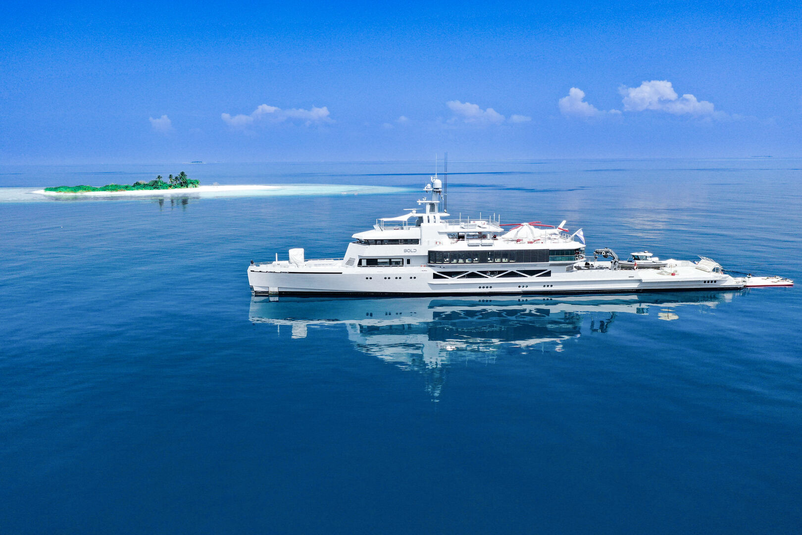 Bold yacht cruising