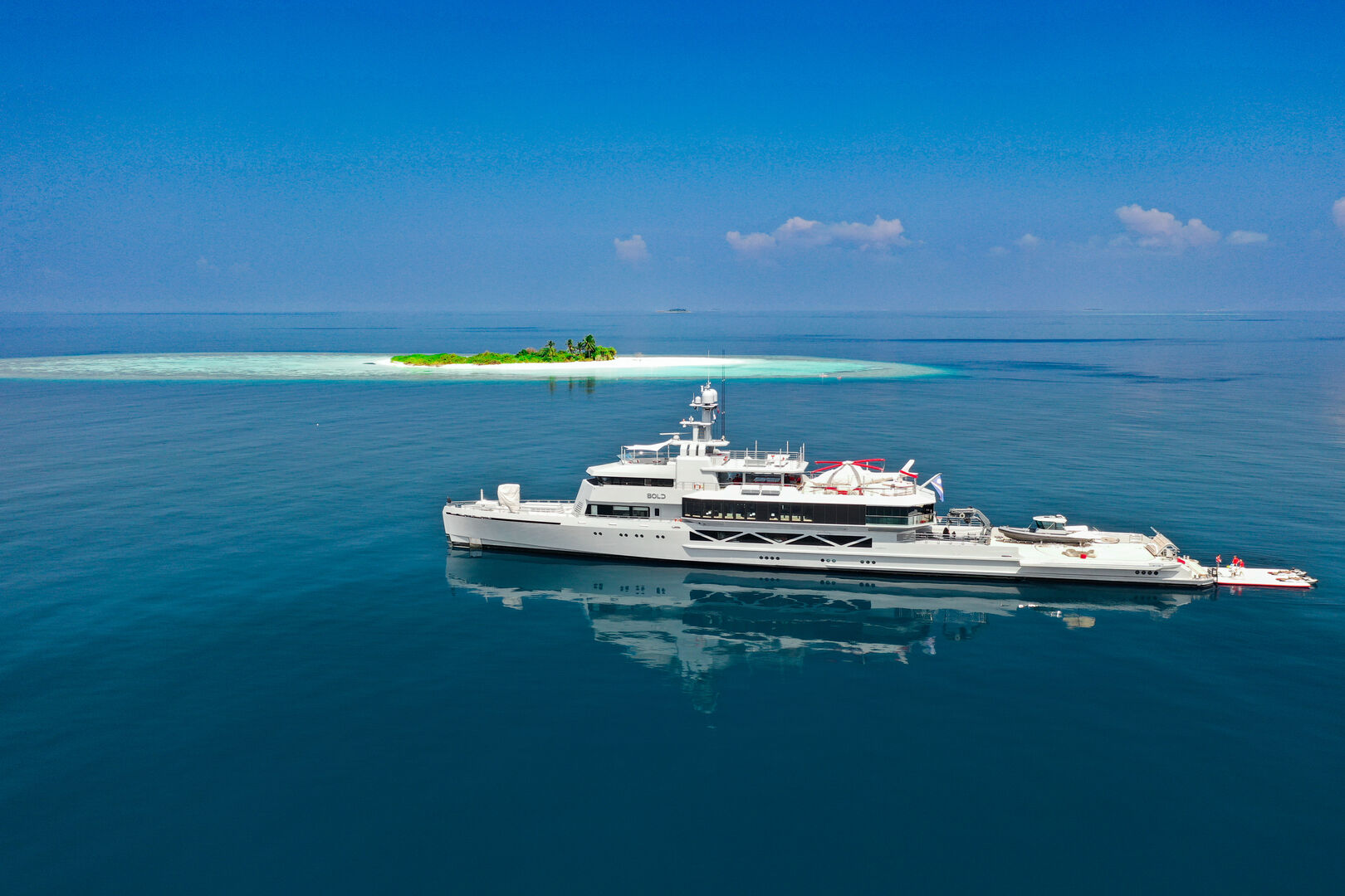 Bold yacht cruising