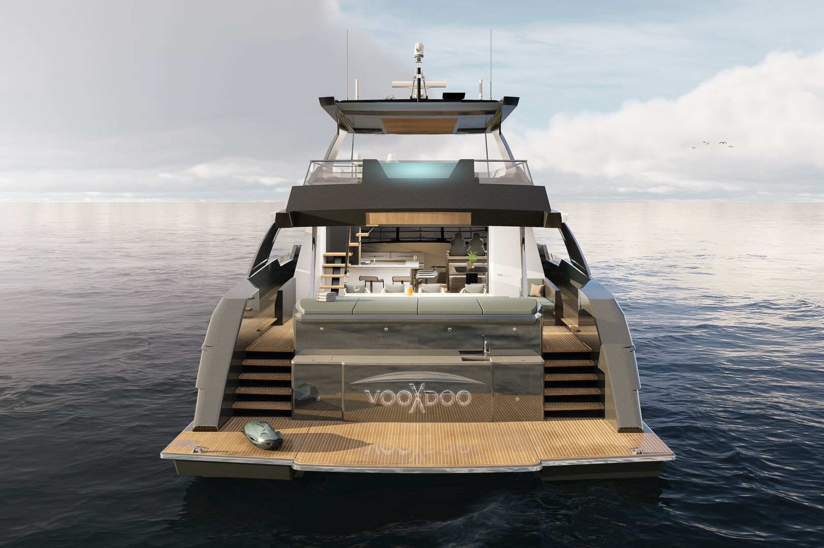 24m Voodoo XF80 yacht in-build with a top speed exceeding 50 knots