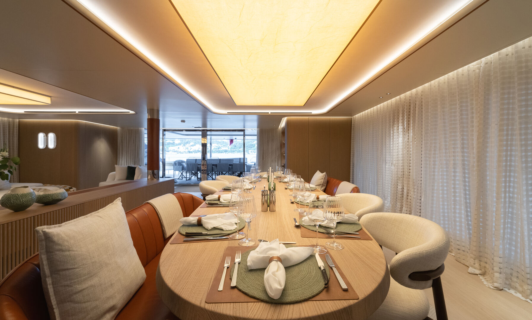 Seawolf X yacht dining