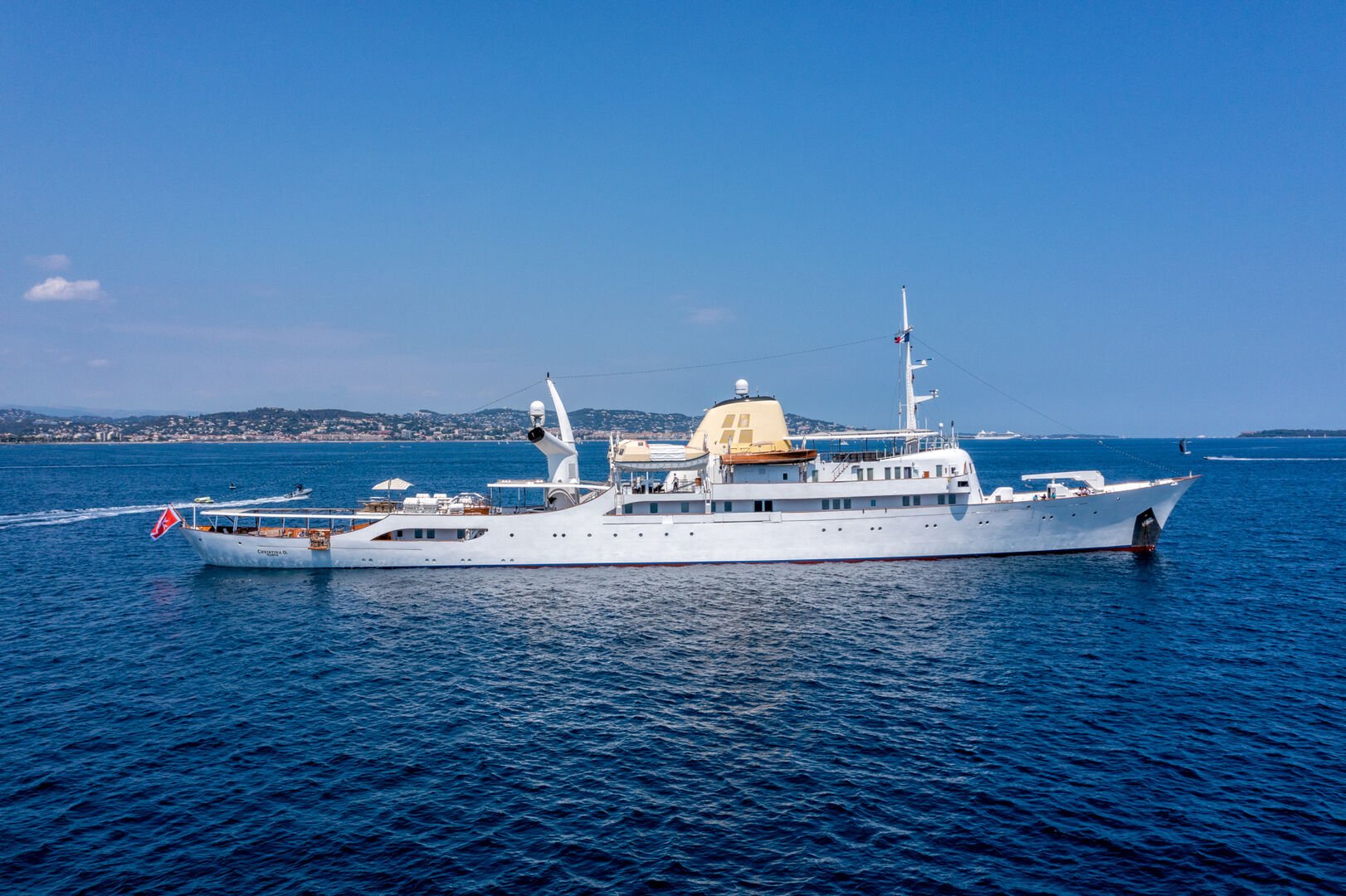 Christina O yacht anchored 