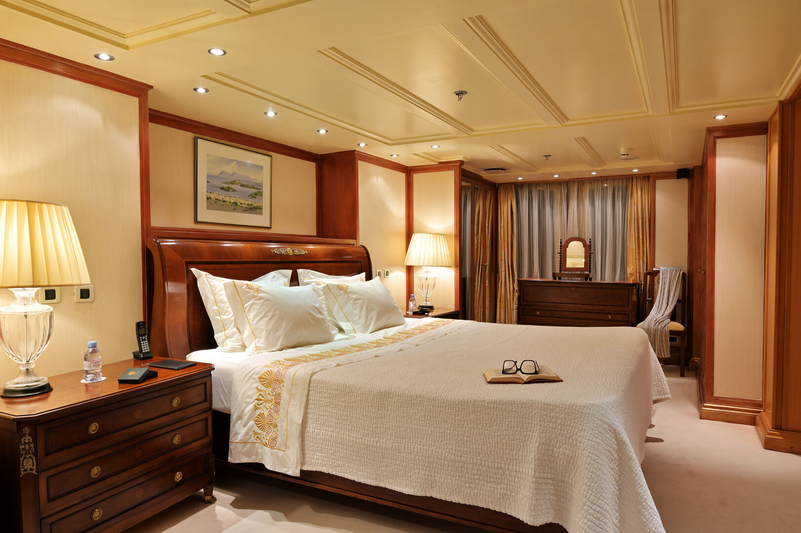 Christina O yacht stateroom  