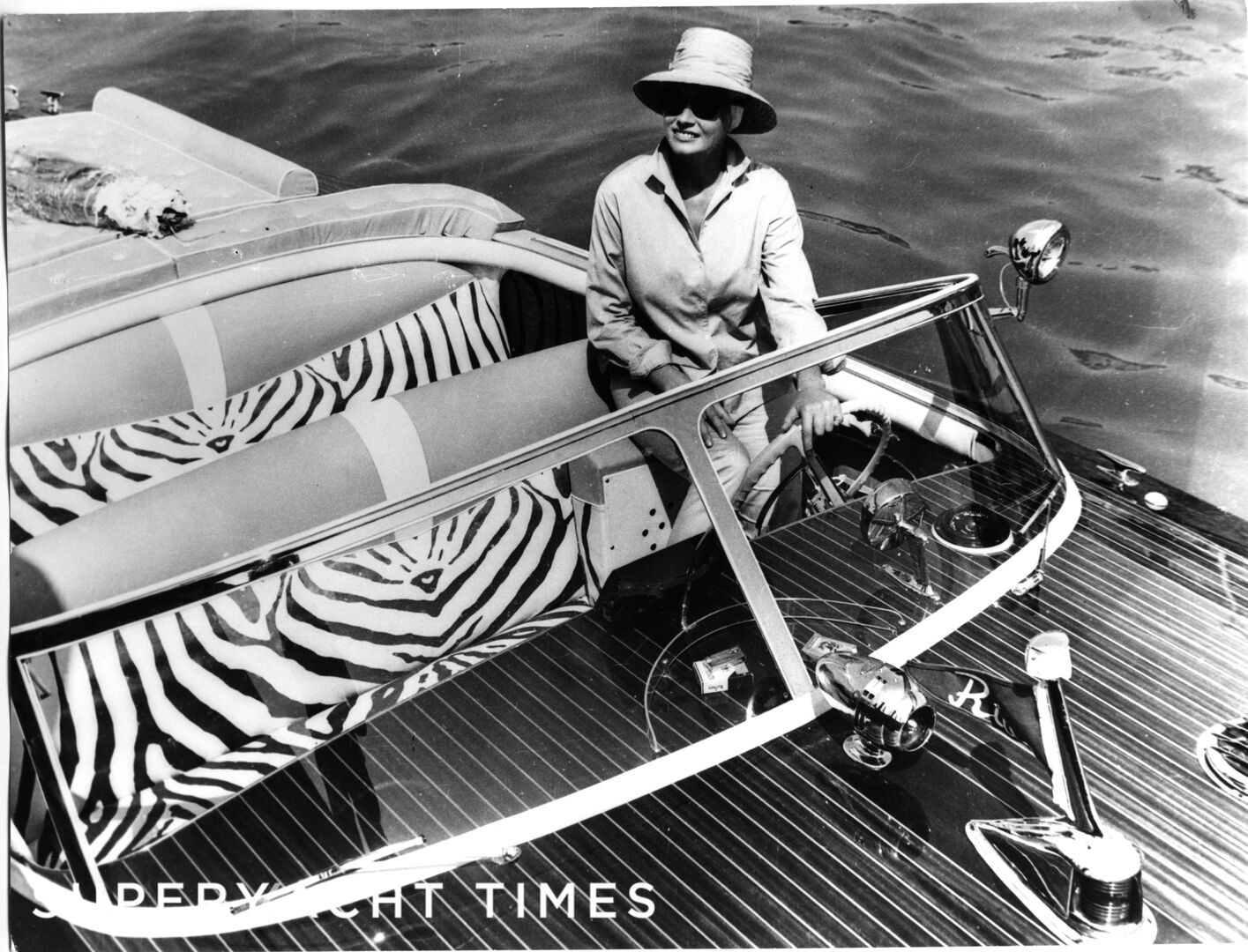 Anita Ekberg onboard a Riva in the 50s or 60s