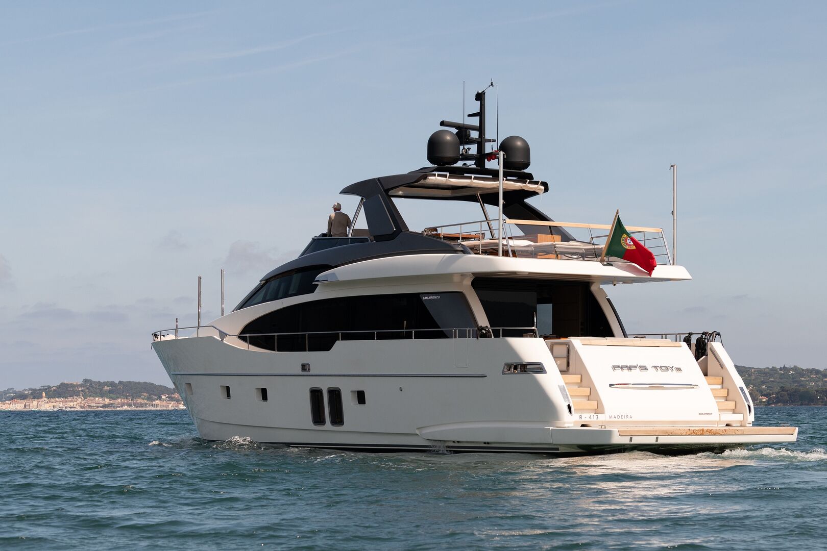 The stern of the Sanlorenzo SL78 Pap's Toy 3
