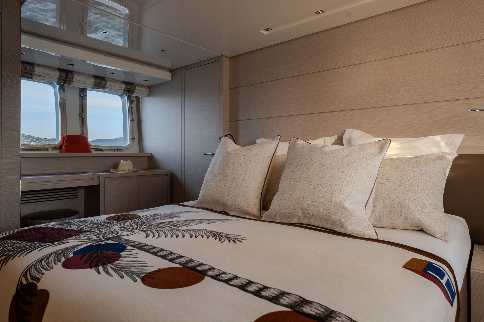 The stateroom of the Sanlorenzo SL78 Pap's Toy 3
