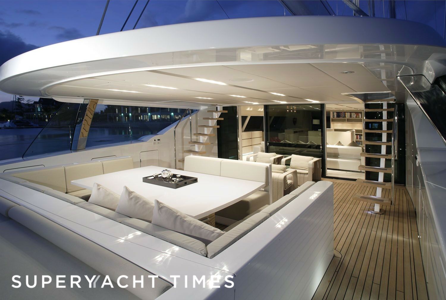 Sailing yacht Red Dragon aft deck