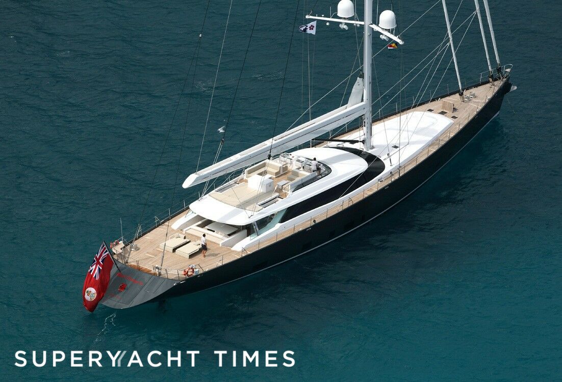 Sailing yacht Red Dragon anchored