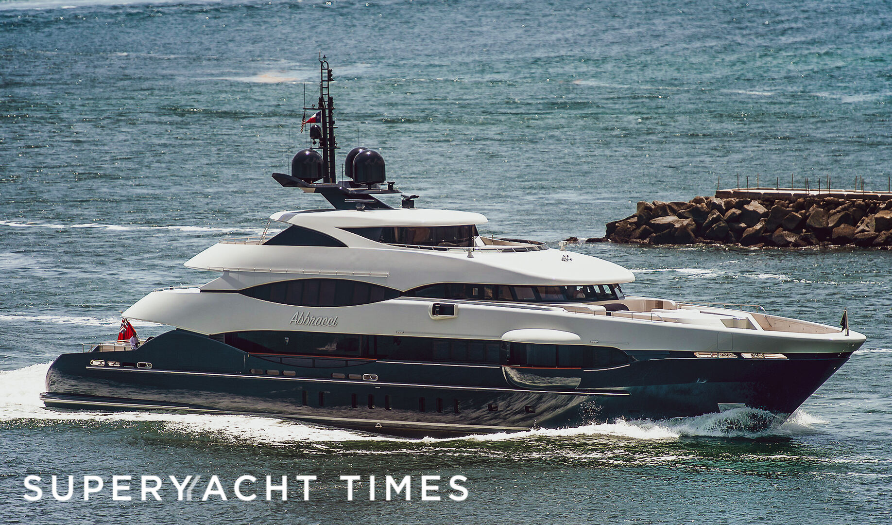 The 55m Heesen superyacht Abbracci entering Port Everglades