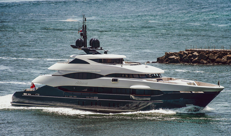 The 55m Heesen superyacht Abbracci entering Port Everglades