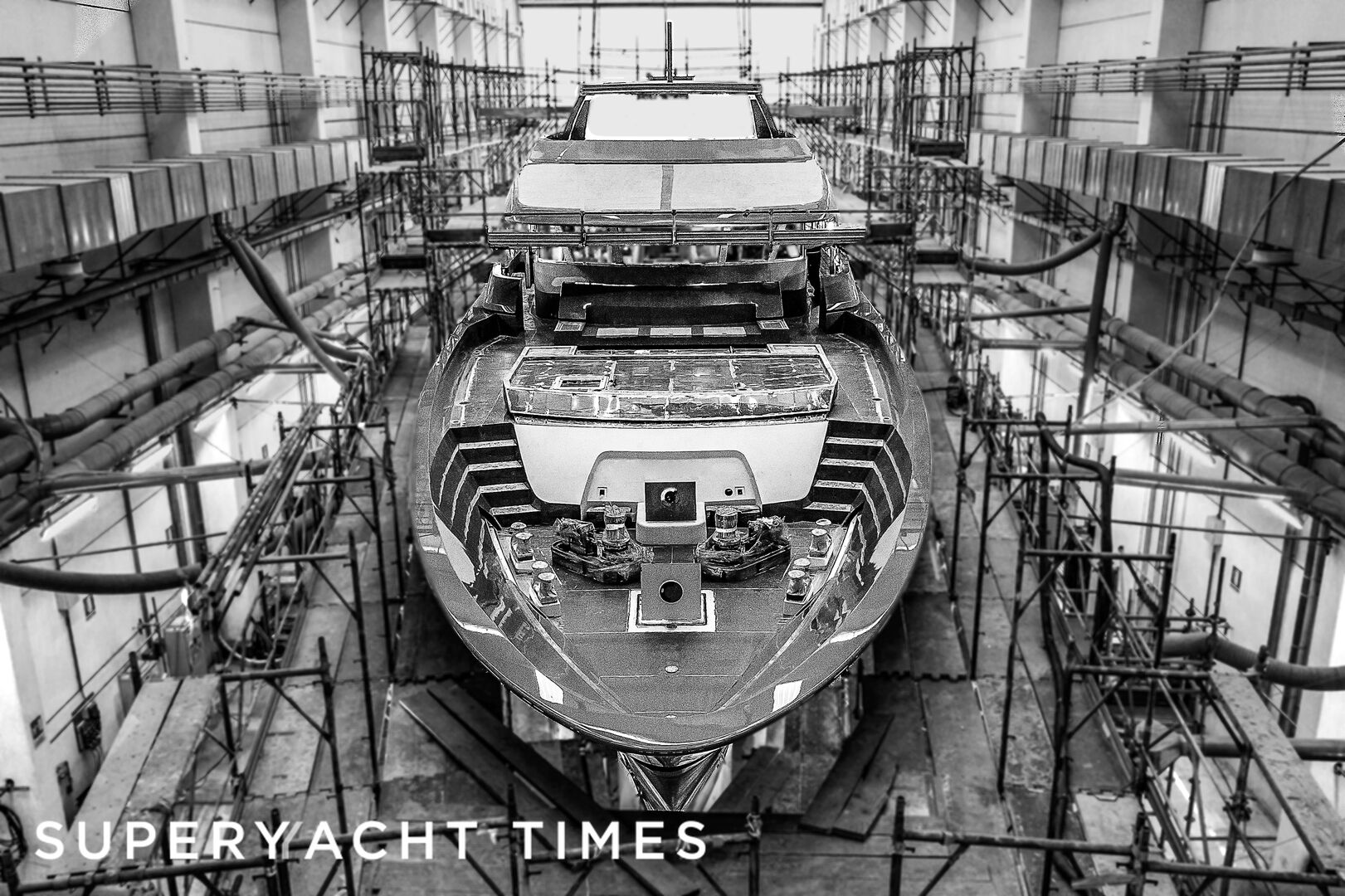 Riva 50m under construction in Ancona 