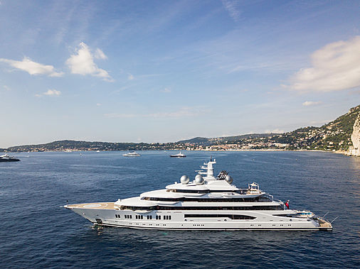Amadea anchored in Eze sur Mer