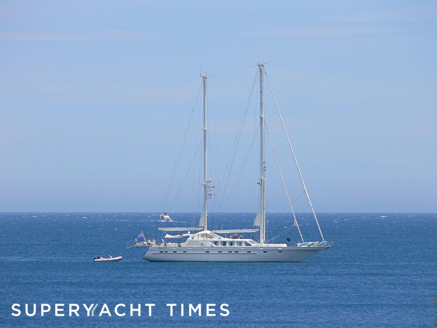 Playmobil yacht anchored off Iles Sainte- Marguerite