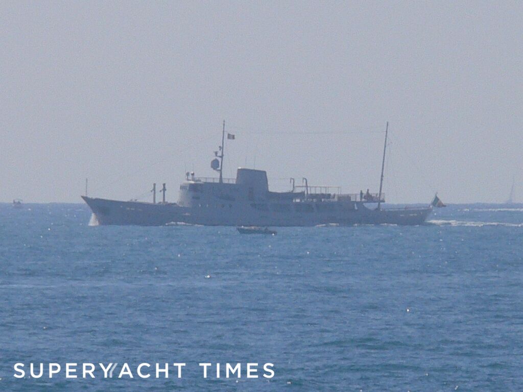 Dionea yacht passing by Antibes