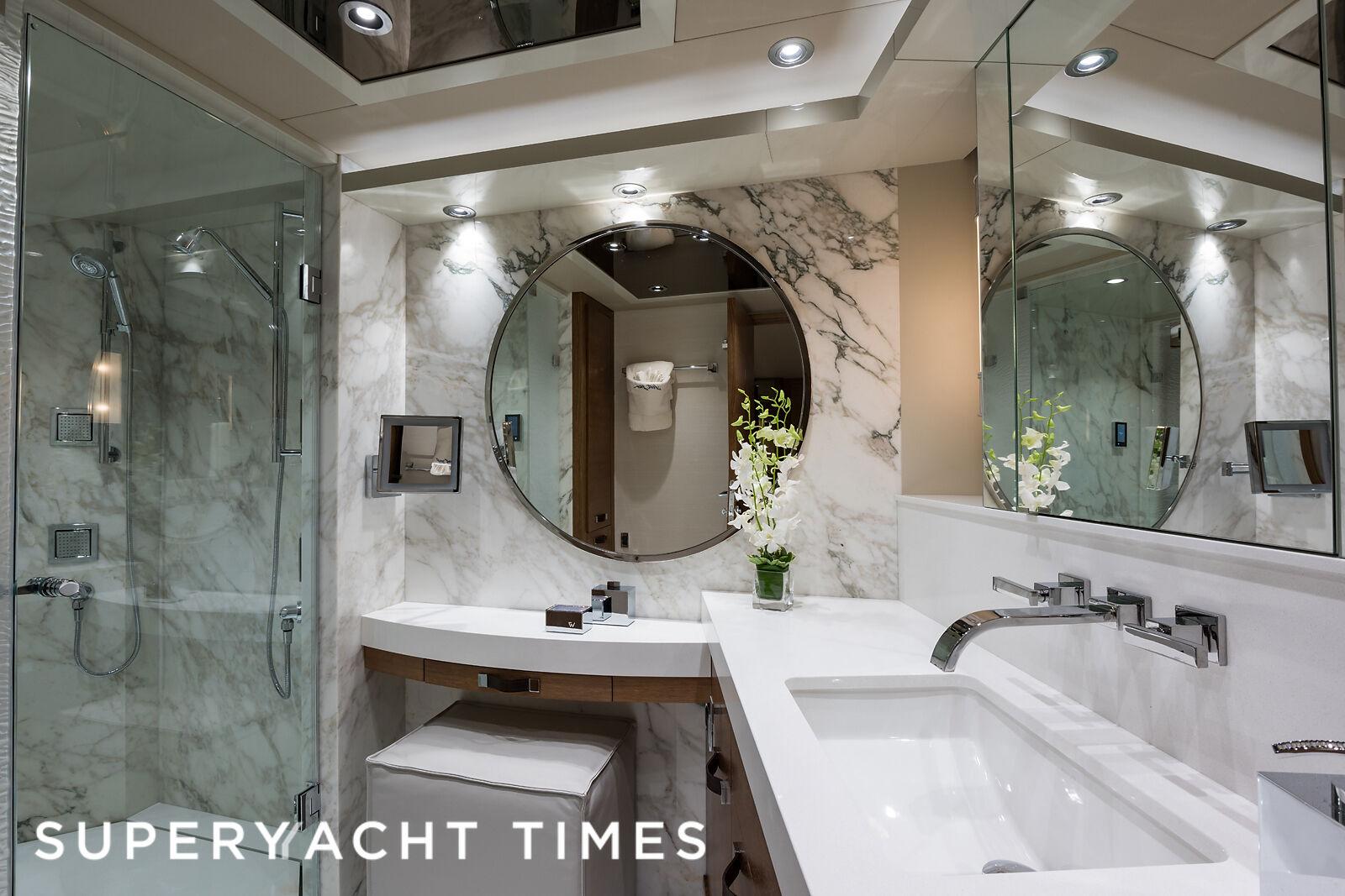 Onboard the 34m Westport motor yacht Hat Trick