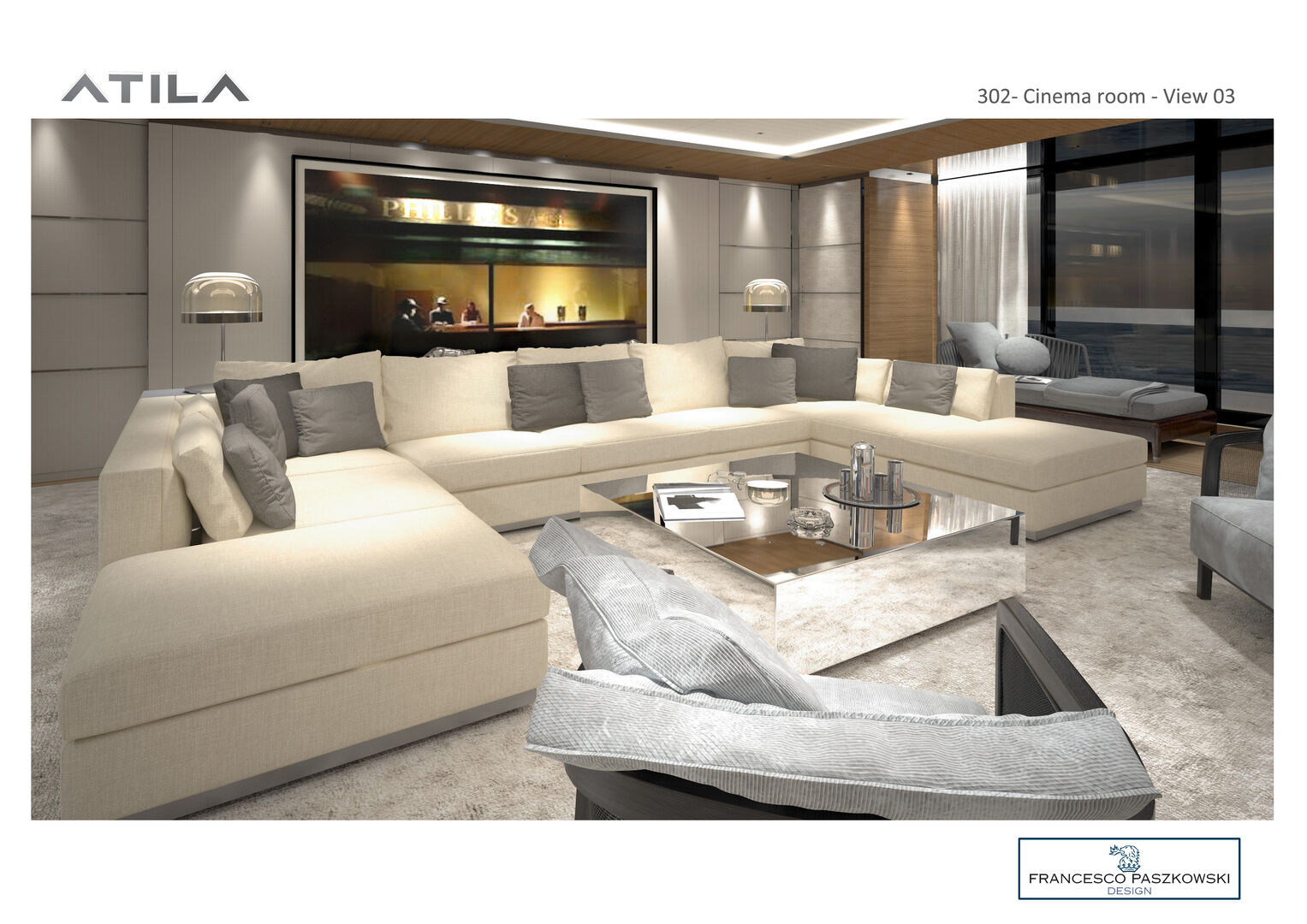 SanLorenzo 64 Steel cinema room render