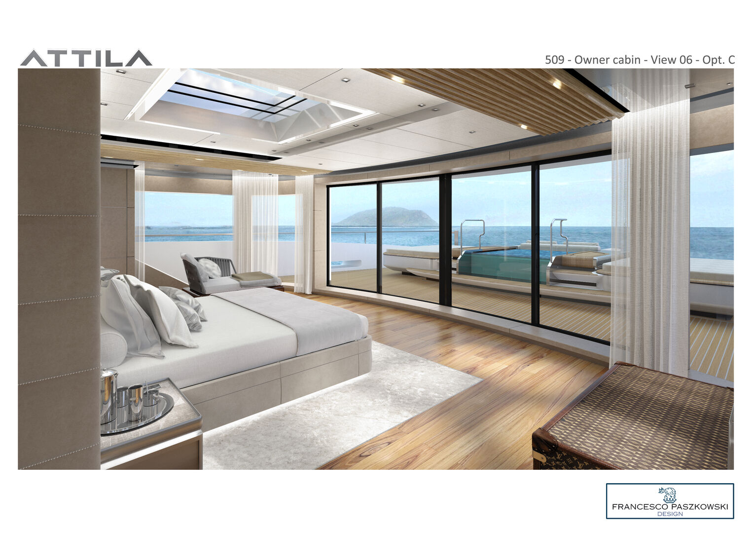 SanLorenzo 64 Steel stateroom render