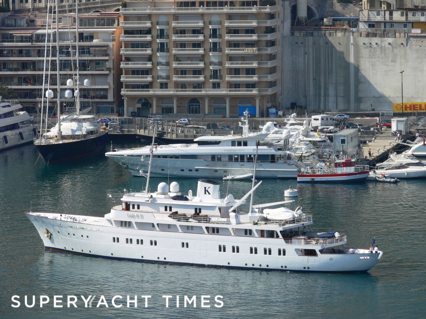 Lady K II yacht arriving in Port Hercule