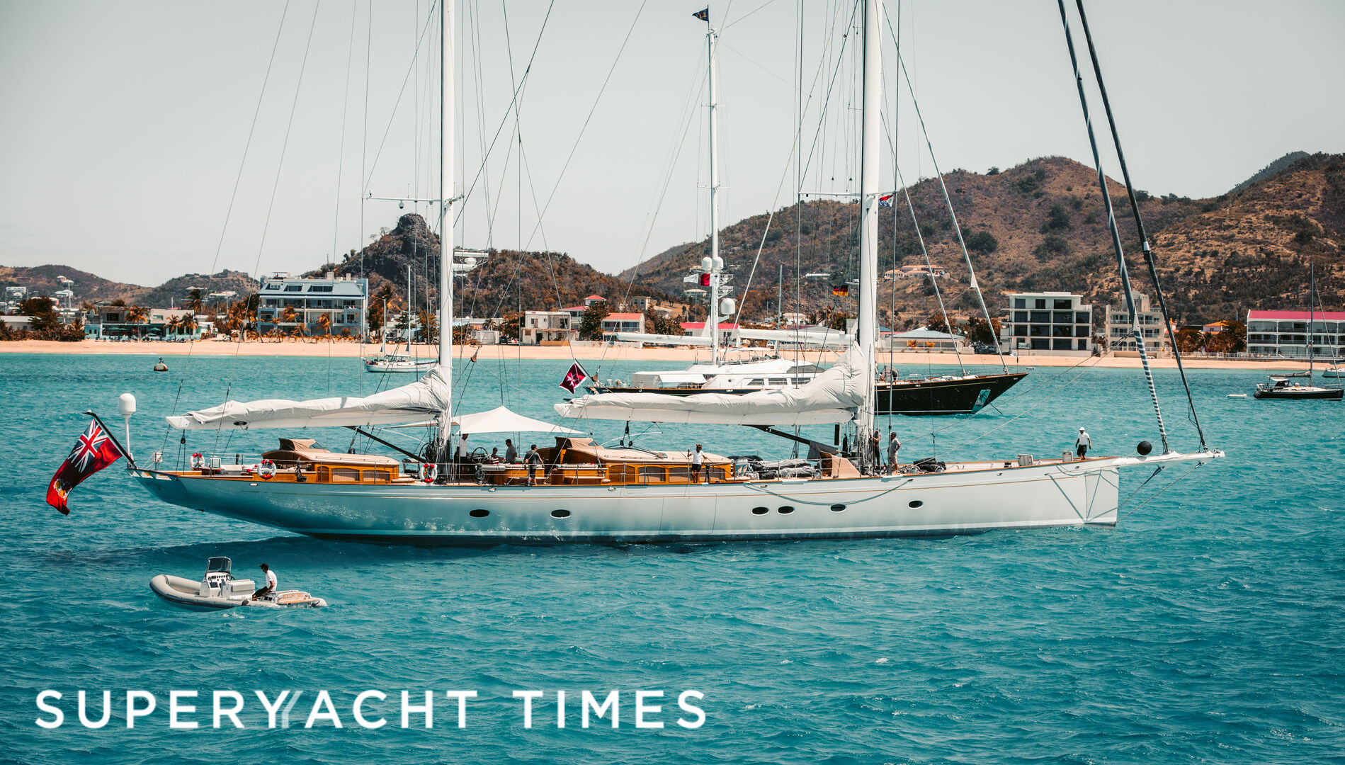 Royal Huisman’s 52m sailing yacht Elfje in St Maarten