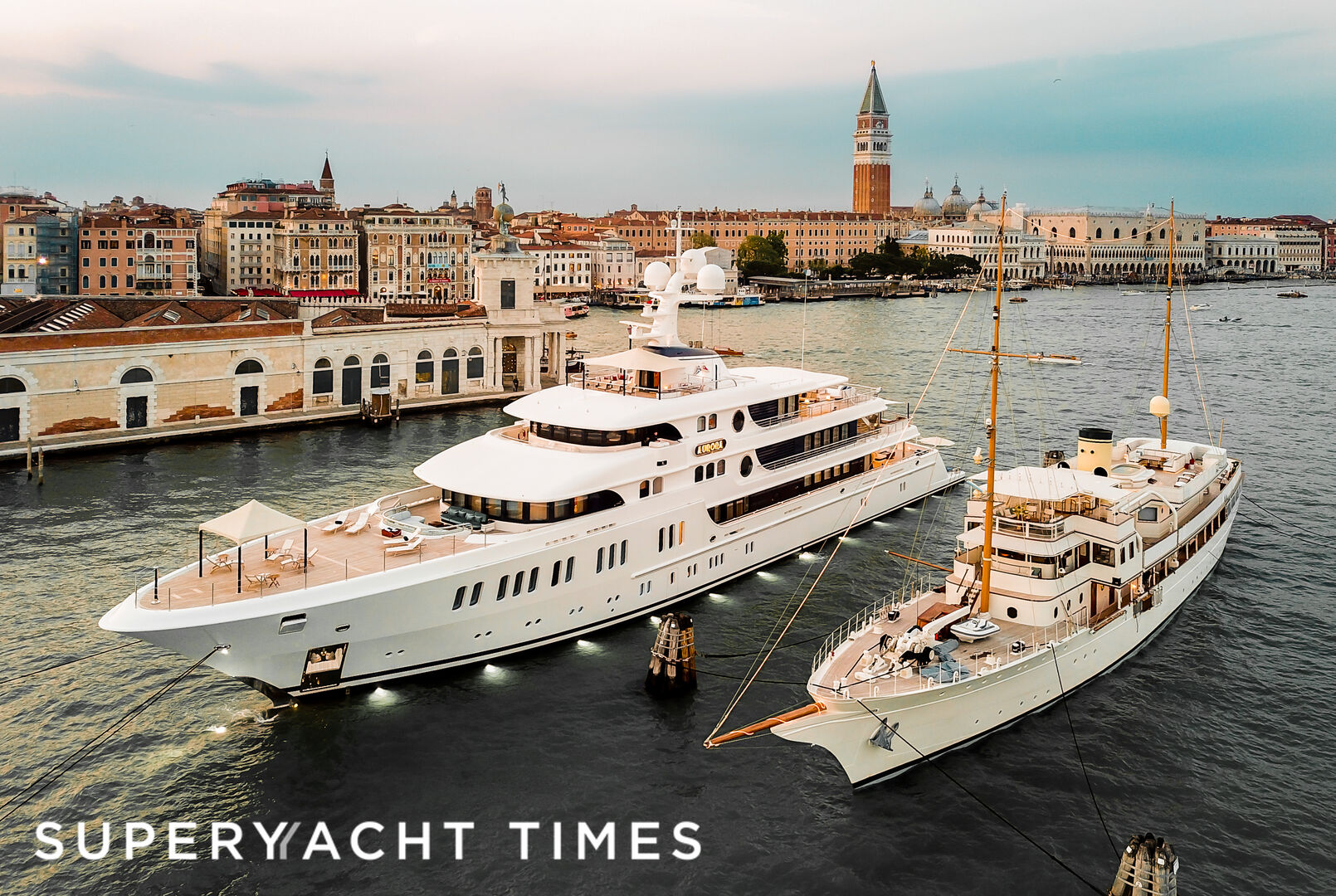 The German superyachts Aurora and Haida 1929 in Venice