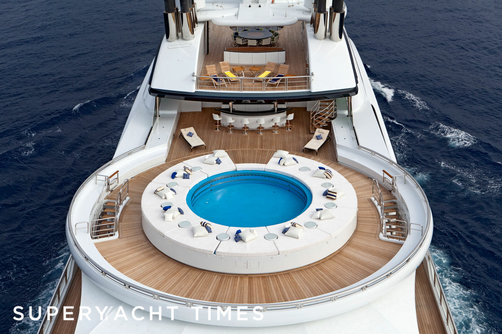 Serene yacht jacuzzi