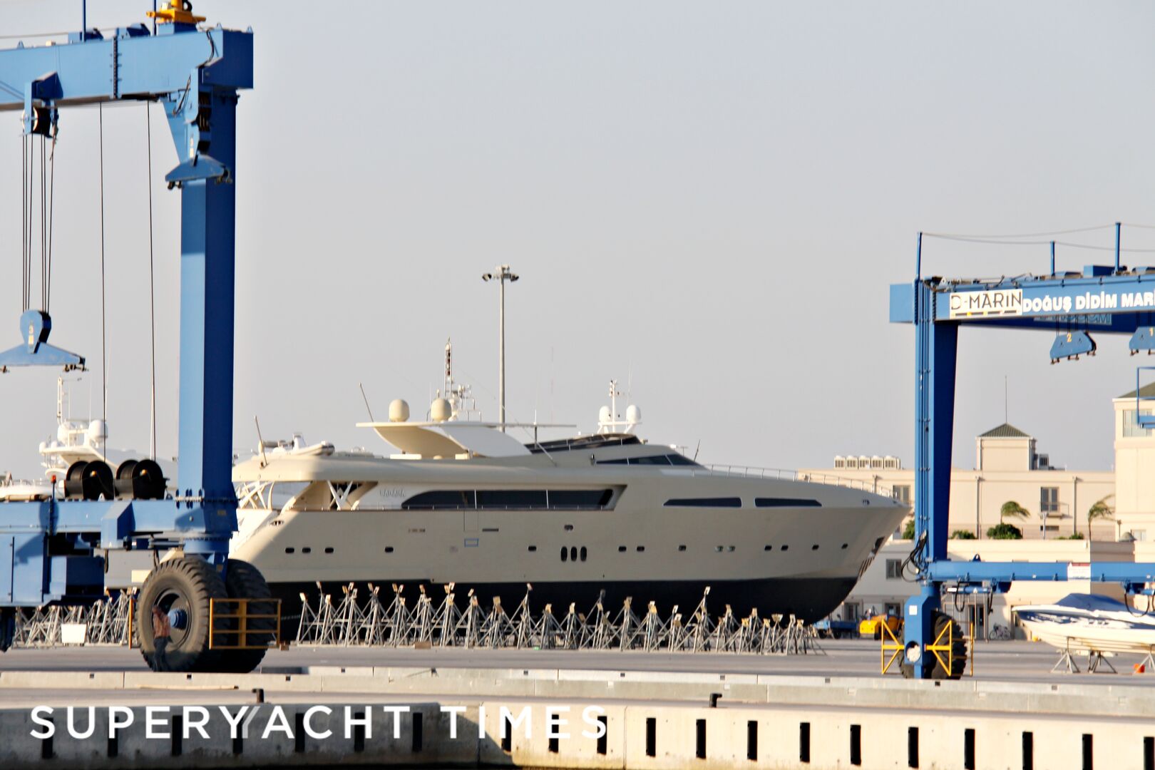 Baraka yacht at shipyard in Didim