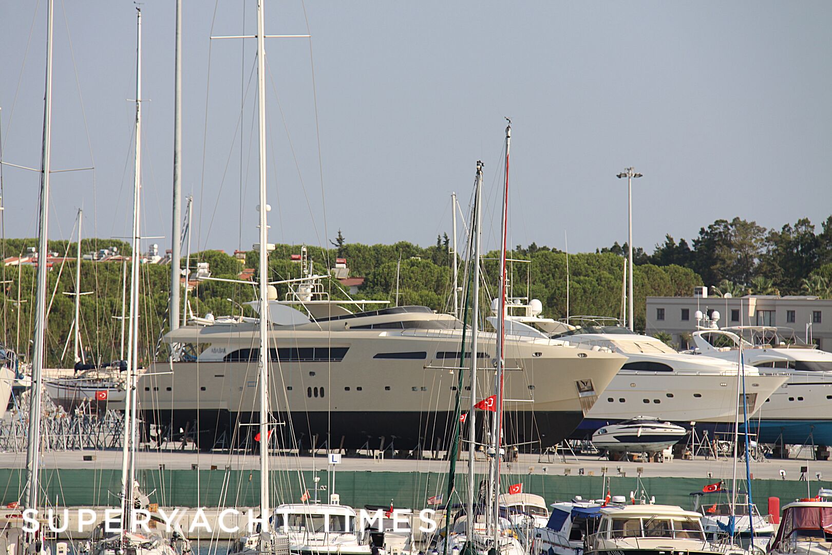 Yachts at shipyard in Didim 