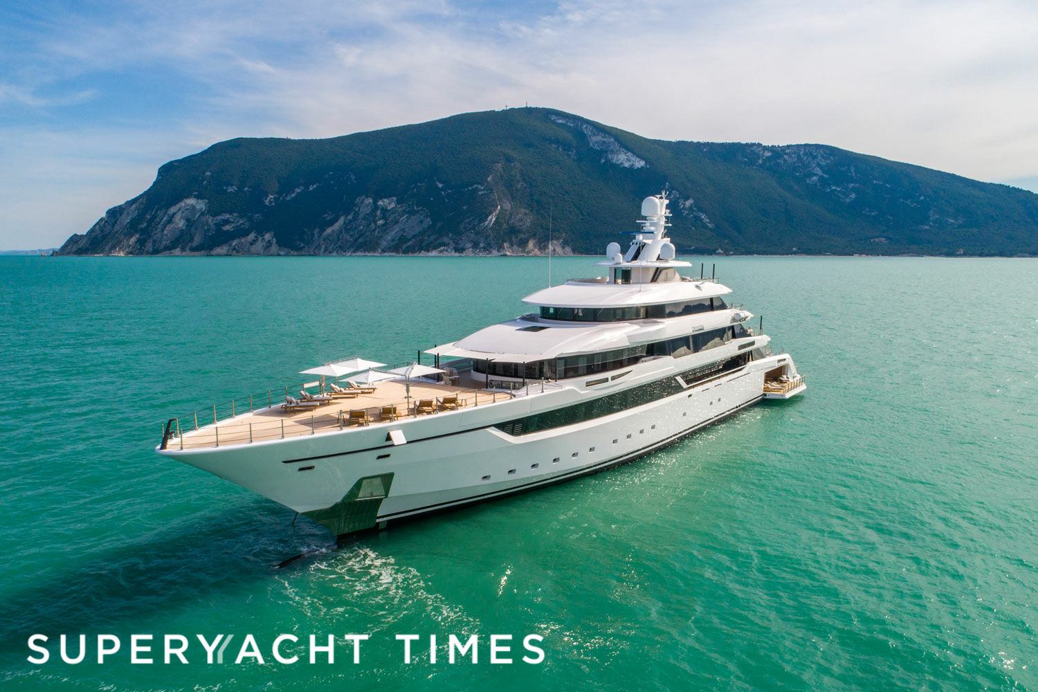 Dragon yacht anchored