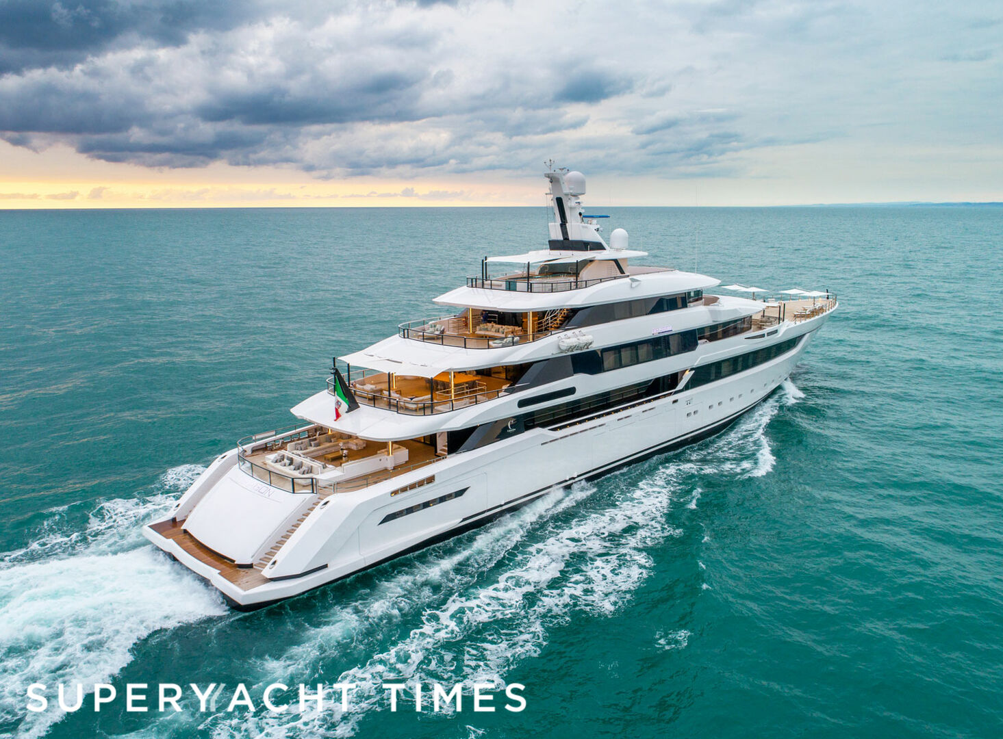 Dragon yacht anchored