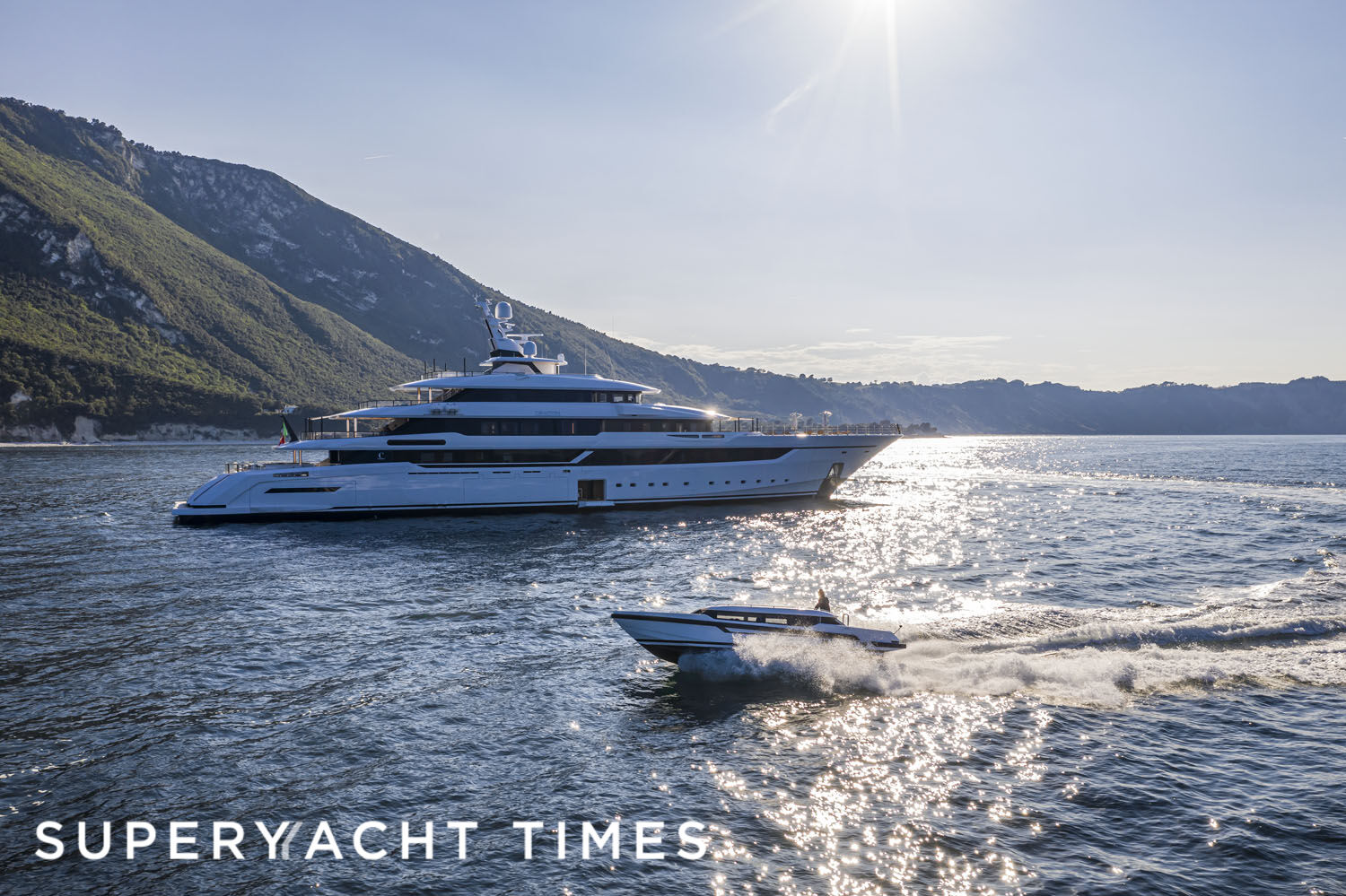 Dragon yacht anchored