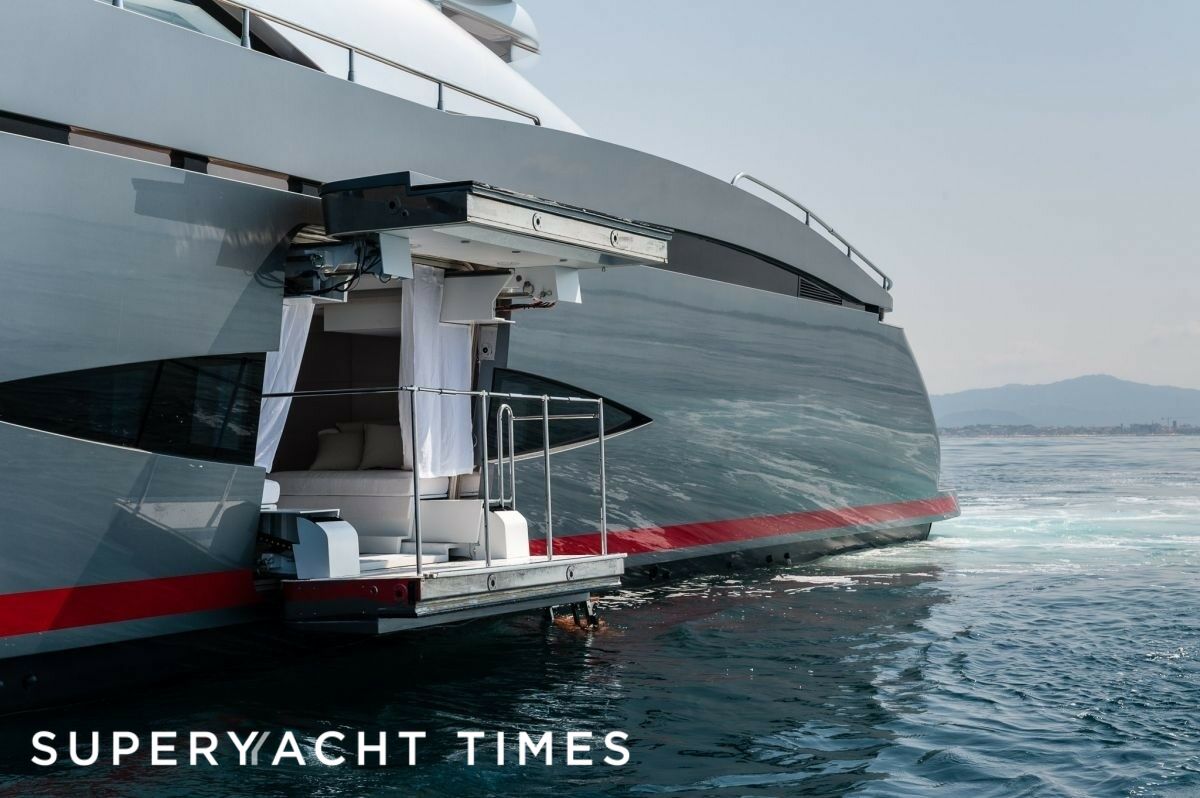 Seafire yacht owner's cabin balcony