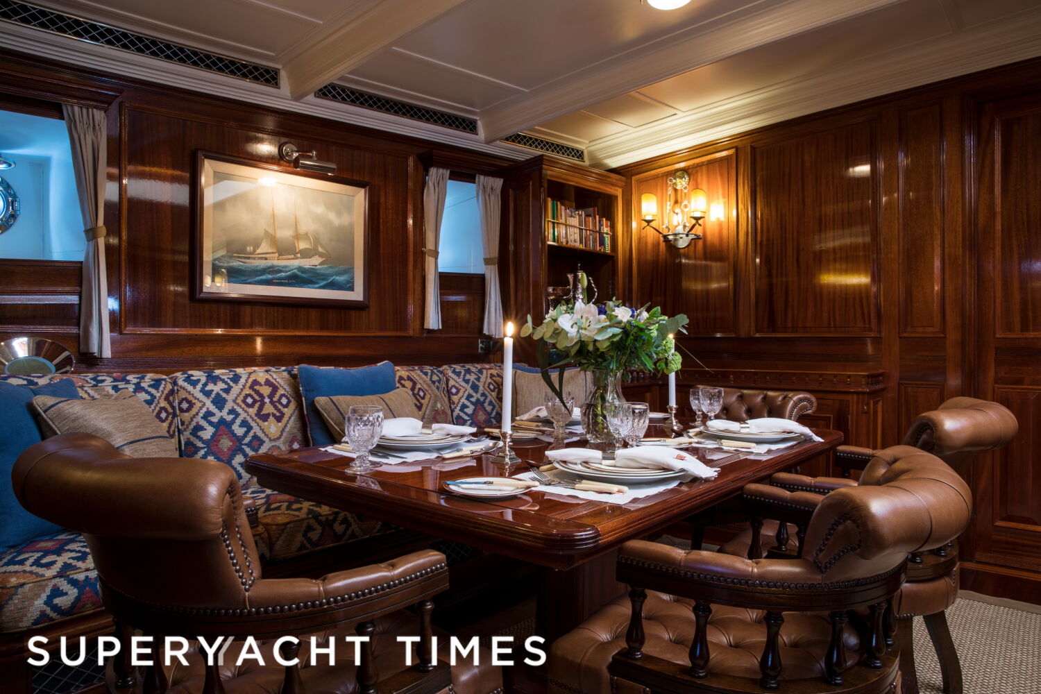 Adela yacht dining 