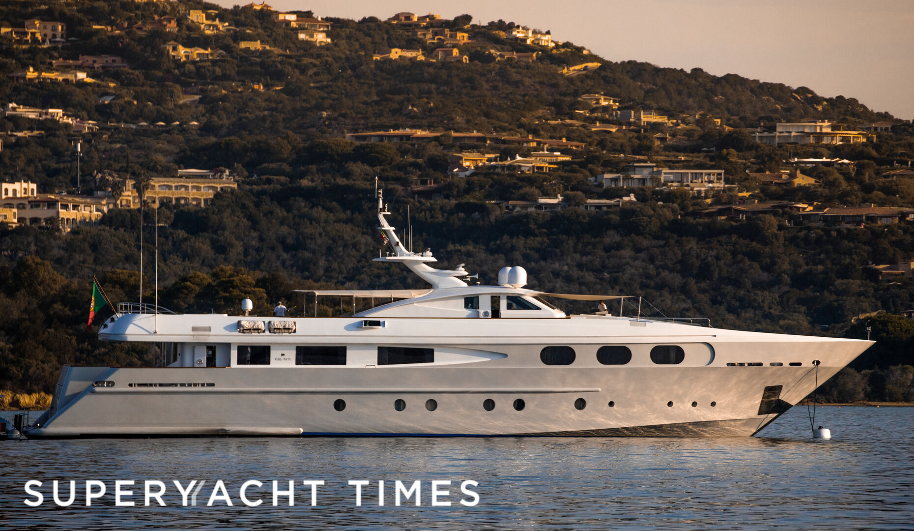 Sophie Blue yacht at anchor off Porto cervo