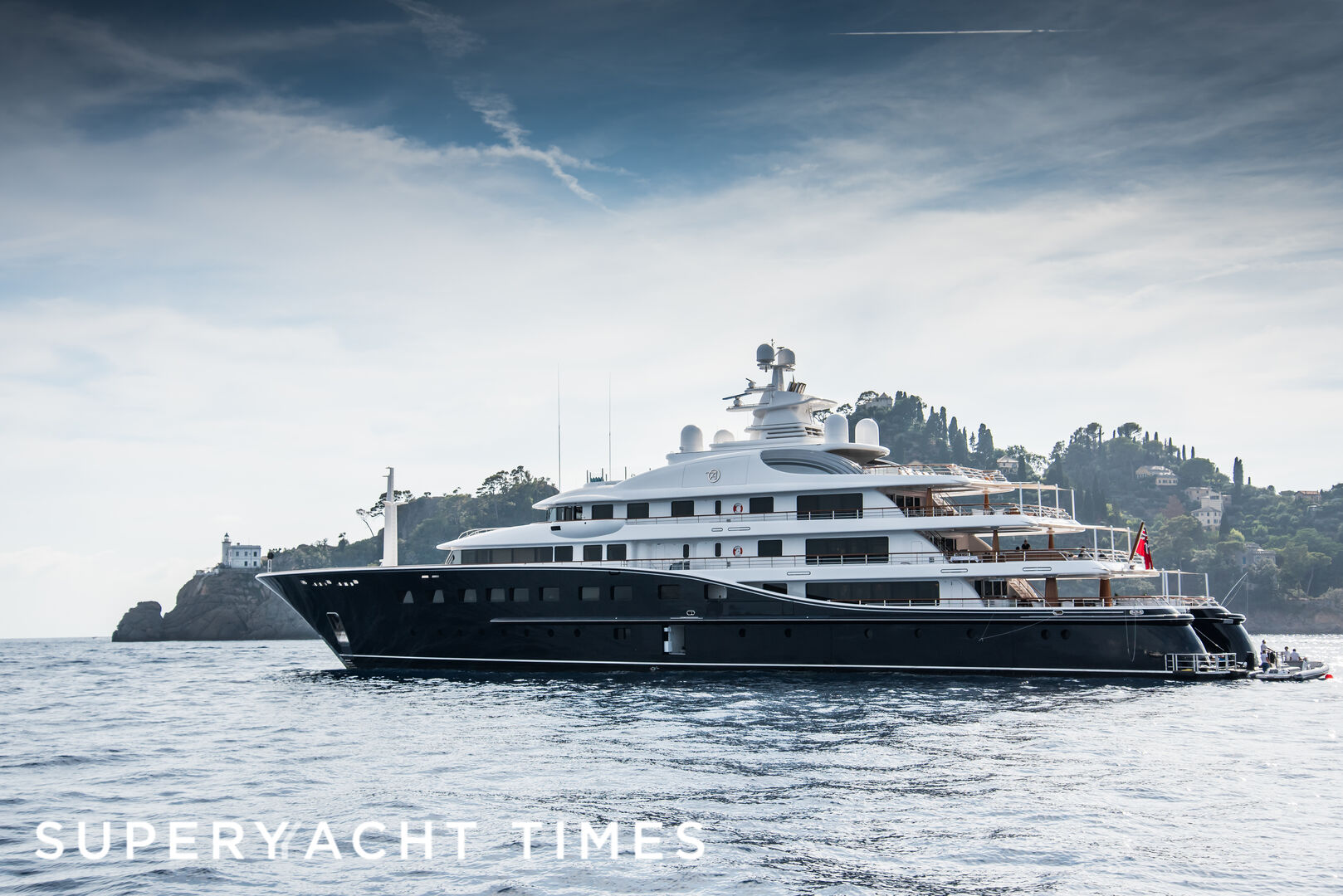 Aquila yacht anchored in Portofino, Italy